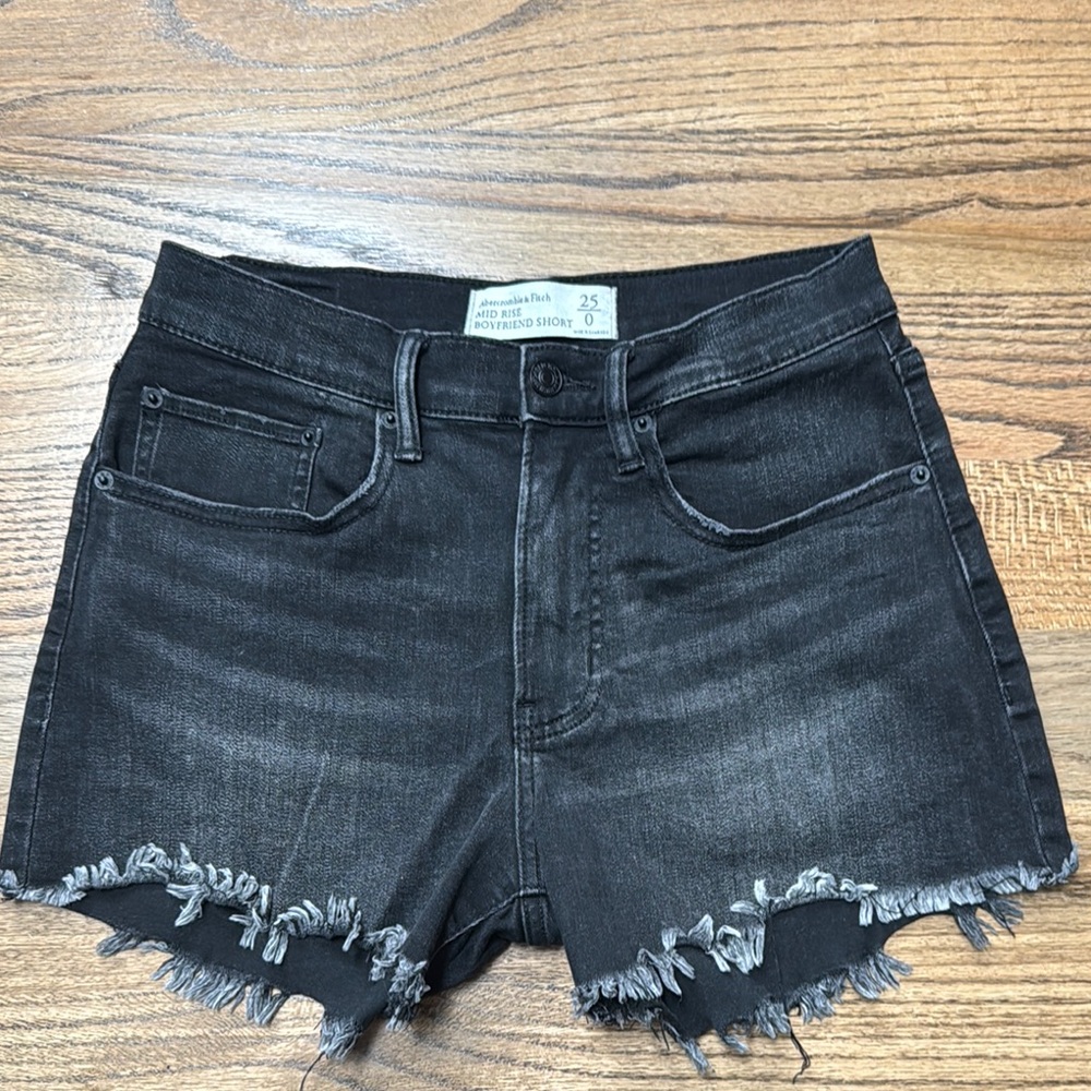 Abercrombie & Fitch Women's Black Denim Shorts Size 0/25